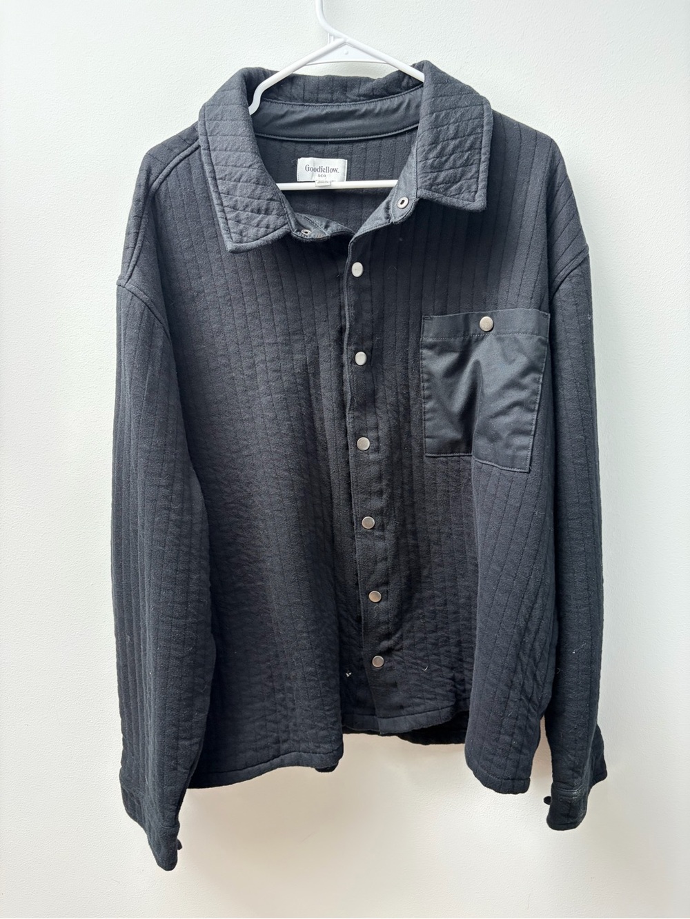 Goodfellow & Co Black Quilted Snap-Front Shirt Jacket